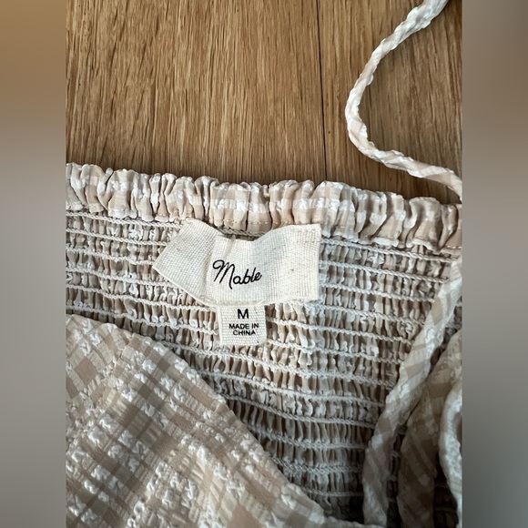 MABLE Checkered Beige and White Dress, size M. - Picture 4 of 10